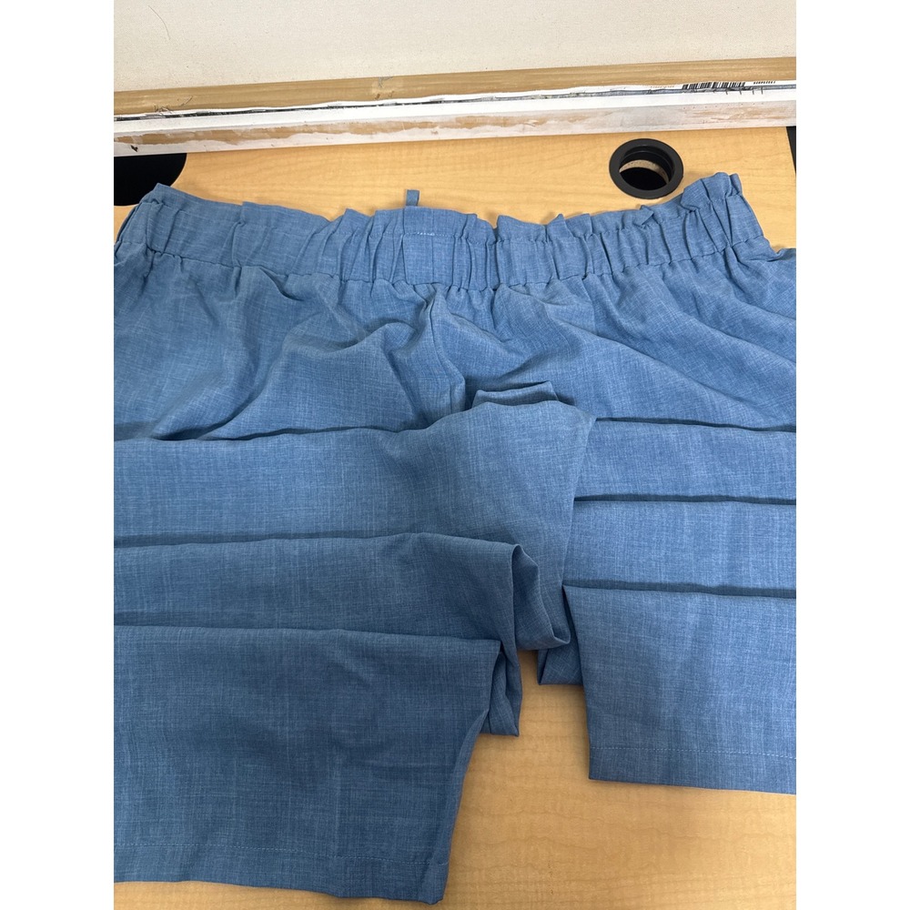 SHEIN Curve Blue Paperbag Waist Wide Leg Pants Plus Size 6XL Drawstring Casual